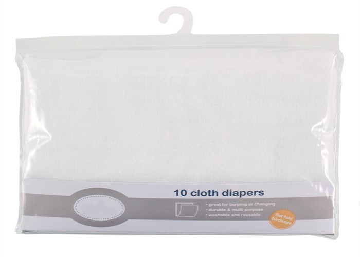 Wholesale Birdseye Flatfold Baby Cloth Diapers For Toddlers White 10 Pack 100% Cotton from china suppliers