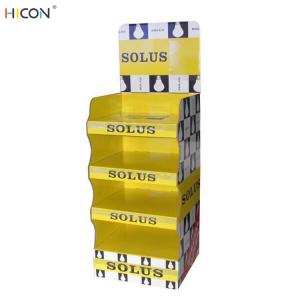 Wholesale Custom Yellow Single-Sided 4 Tier Floor Cardboard Display Stands from china suppliers