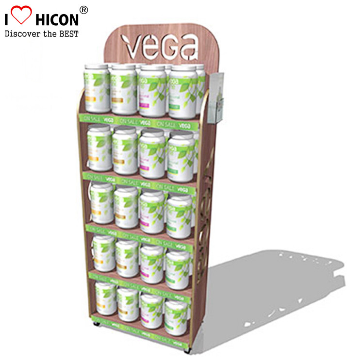 Wholesale Point of Purchase Wooden Display Racks Free Standing For Nutritional Shake Chocolate from china suppliers