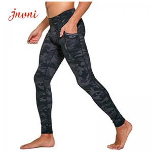 Wholesale Camo Printed Men'S Yoga Leggings Pants Reflective Running Tights With Pockets from china suppliers