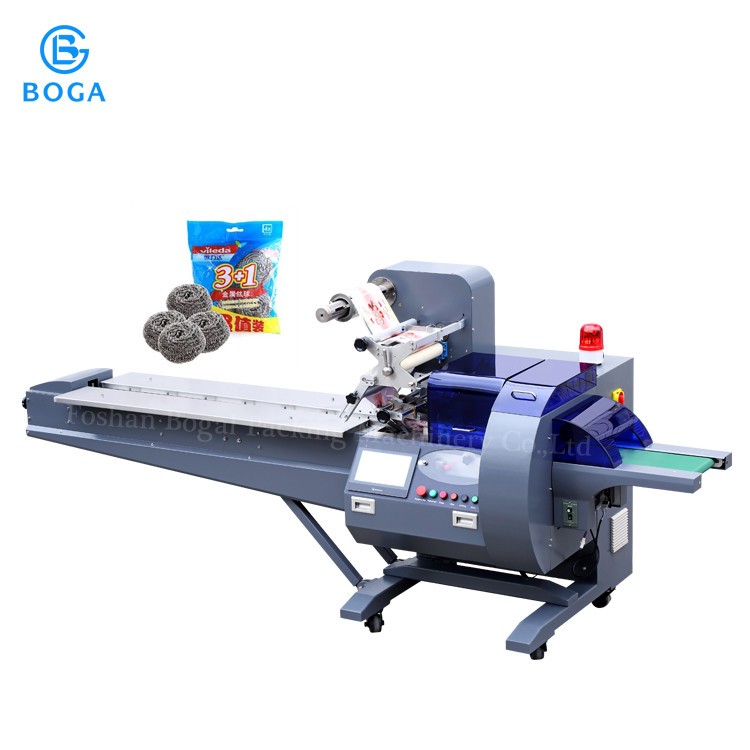 Auto Pillow Packing Machine / Stainless Steel Scrubber Briquette Chopstick Packing Machine