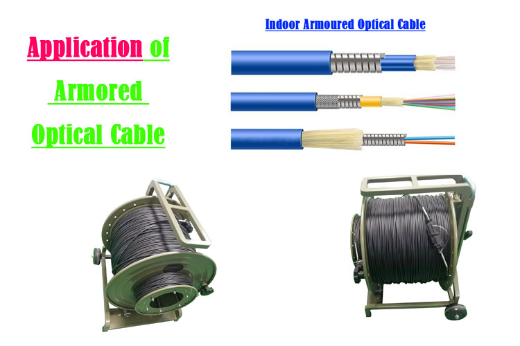 Wholesale 1 ~ 24 core Single Mode Armored Fiber Optic Cable Computer Room 0.9 Tube SOS Indoor from china suppliers