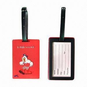 Wholesale Promotional Luggage Tag, Made of Soft PVC, Measures 10 x 6.5 x 0.8cm from china suppliers