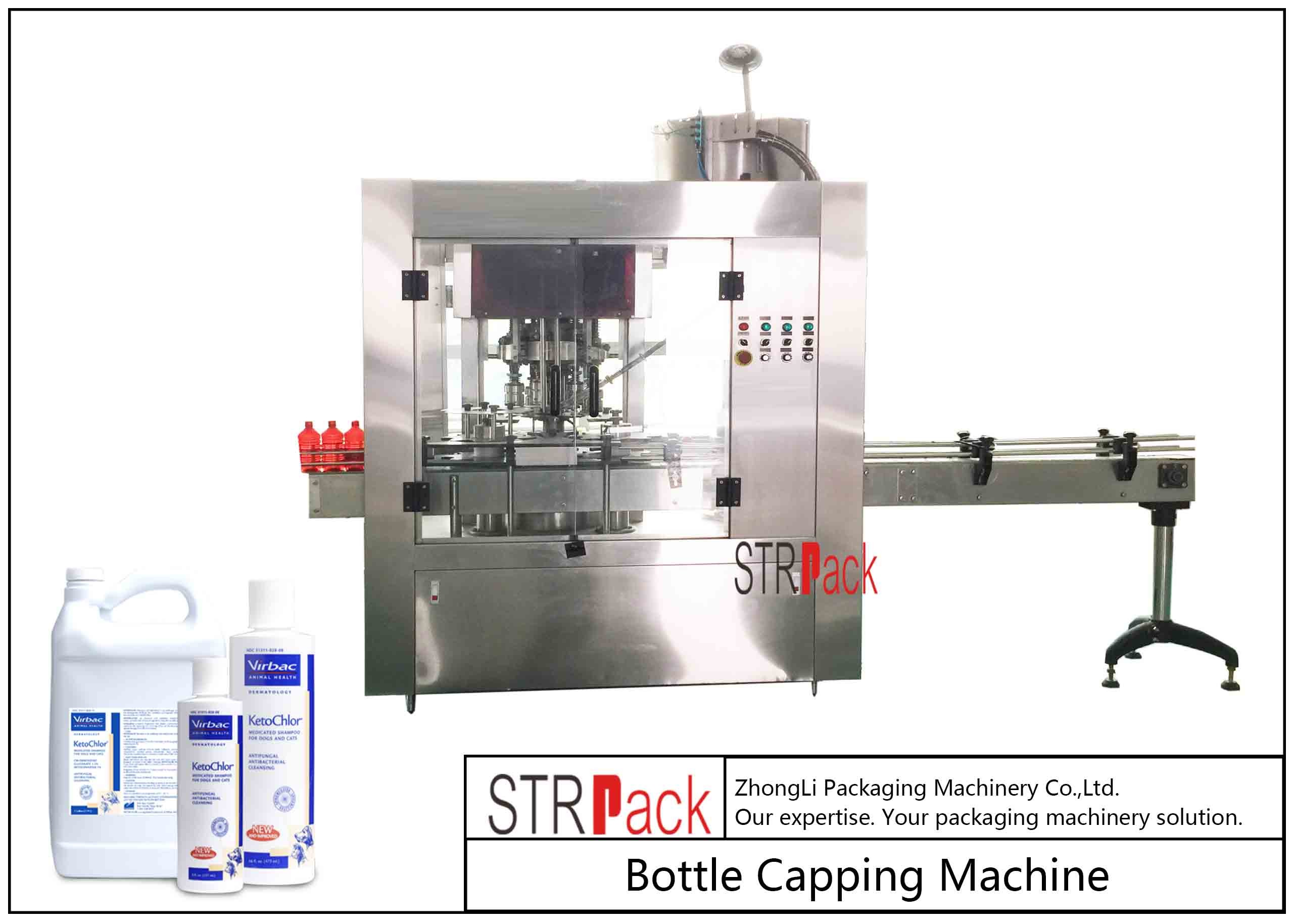 Wholesale Rotary Bottle Capping Machine / 4 Heads Rotary Capping Machine For Plastic Screw Caps from china suppliers