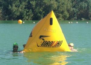 Wholesale Triathlon Race 1.2m Yellow Triangle Inflatable Marker Buoy With Logo from china suppliers