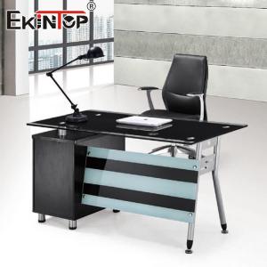 Wholesale Modern Manager Tempered Glass Computer Desk L Shaped Office Furniture Wholesale from china suppliers