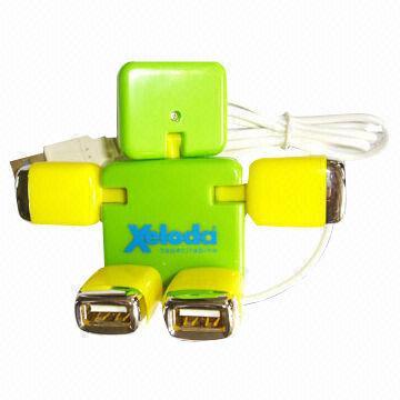 Wholesale OEM Adjustable Robot Human 4-port USB2.0 Hubs, Customized Promotional Logo, Transfer Data Security  from china suppliers