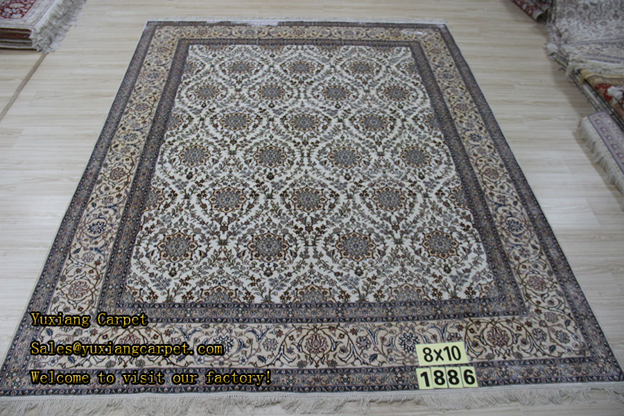 Wholesale cut pile hand knotted pure silk material persian rug from china suppliers