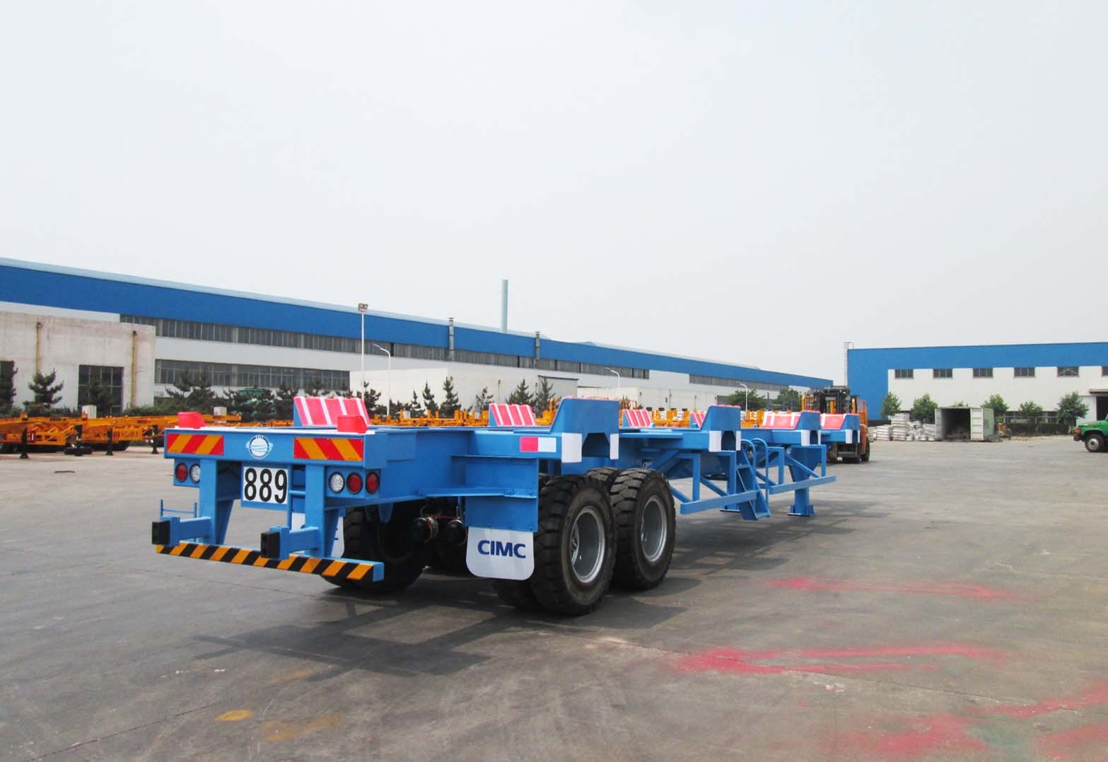 Commercial Small Flatbed Trailer 35 Tons Port Yard Chassis For Container Transporting