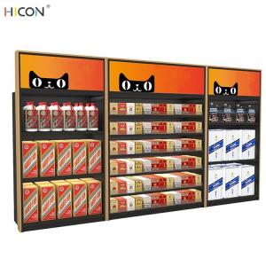 Wholesale Commercial Black Metal Light Alcohol and Tobacco Gondolas Shelving from china suppliers