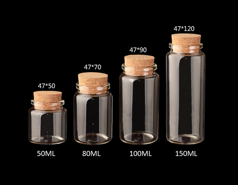 Wholesale 47mm Good Quality Glass Jars Bottles with Cork lid,  for  DIY, Arts & Crafts, Projects, Decoration from china suppliers