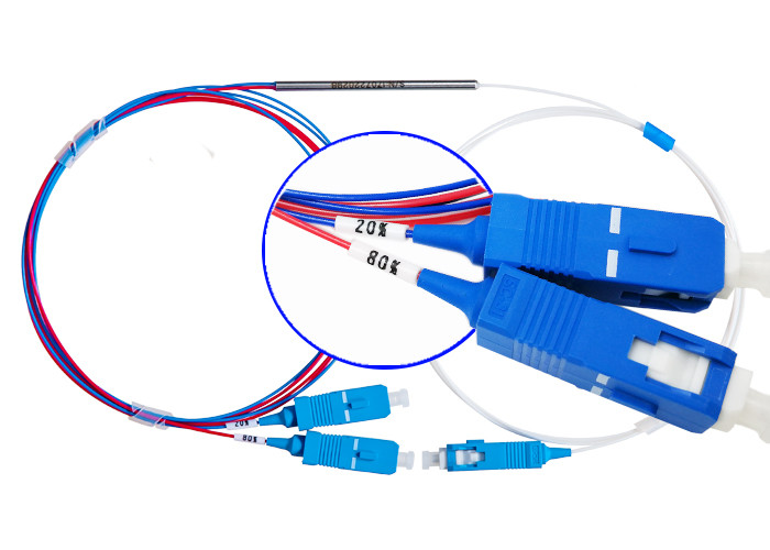 Wholesale Non Uniform Dwdm Fiber Optical Power FBT 20/80 1×2 Coupler Mini 0.9 SC/UPC from china suppliers