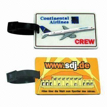 Wholesale 105x63x4mm 3D Level Promotional Sports PVC Luggage Tags with Paper Name Card, Your Labels Welcomed from china suppliers