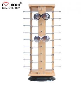 Wholesale Veneering Wood Metal Rod Rotating Sunglasses Display Stand For 30 Pairs Eyewear from china suppliers