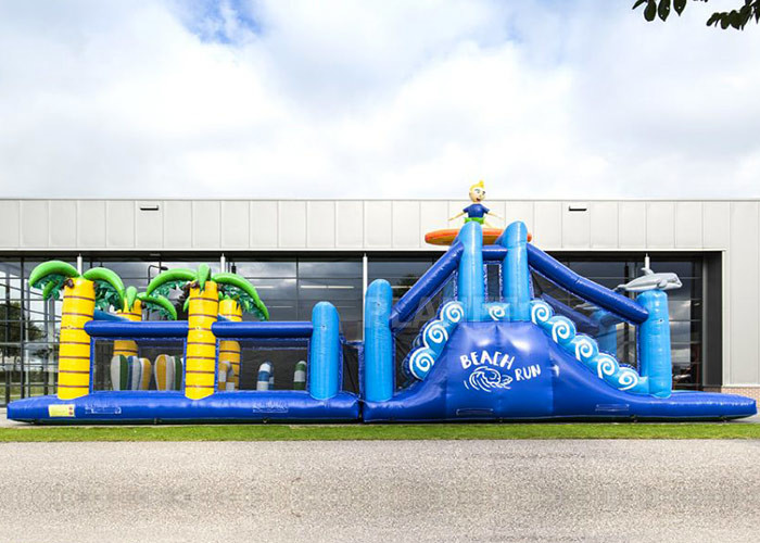 Wholesale Giant Crazy Inflatable Obstacle Race Blue Color For Kids And Adults from china suppliers