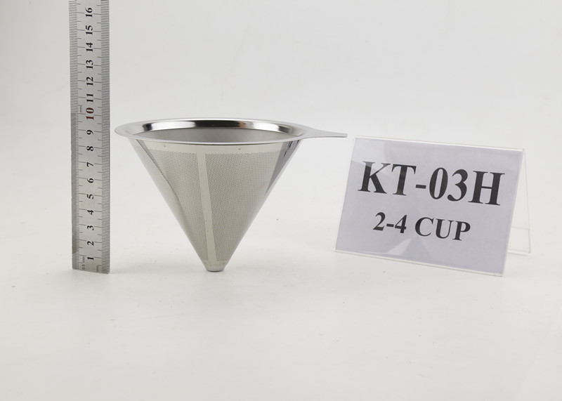 Wholesale 4 Cups Stainless Steel Coffee Dripper , Double Layer Pour Over Coffee Cone from china suppliers