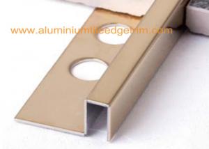 Wholesale Gold Mirror Stainless Steel Tile Trim 12mm , Stainless Steel Square Edge Tile Trim from china suppliers