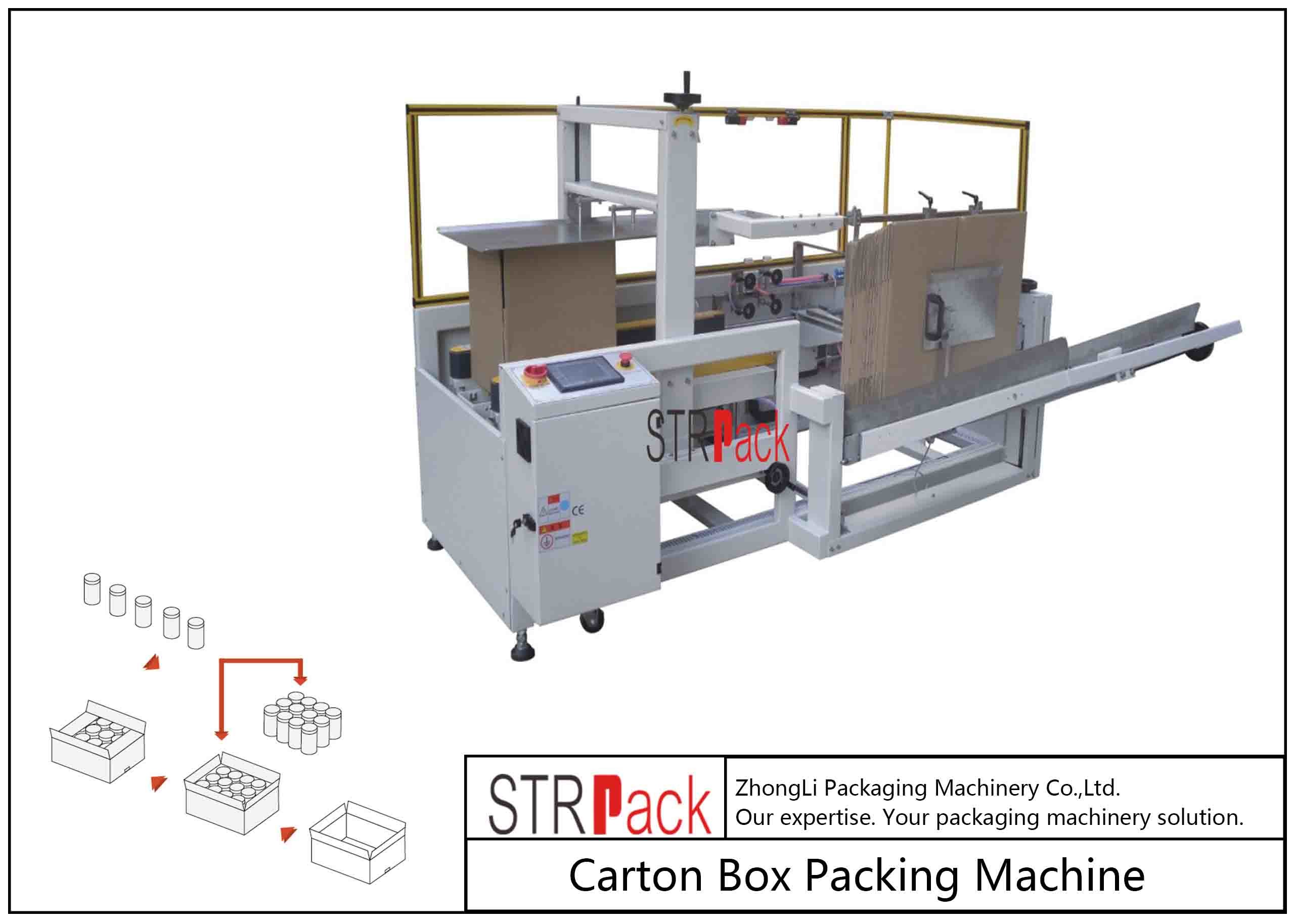 Wholesale High Capacity Carton Packing Machine / Case Erector Machine For Bottle Filling Line from china suppliers