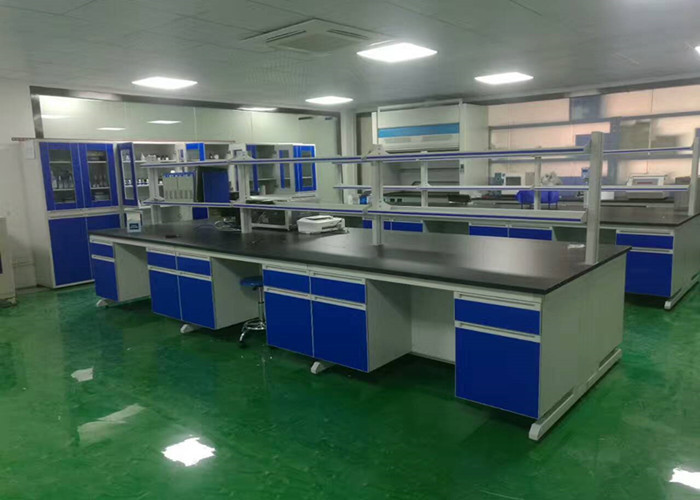 Wholesale Wood Chemical Resistant Lab Tables , Laboratory Work Benches With Reagent Shelf from china suppliers