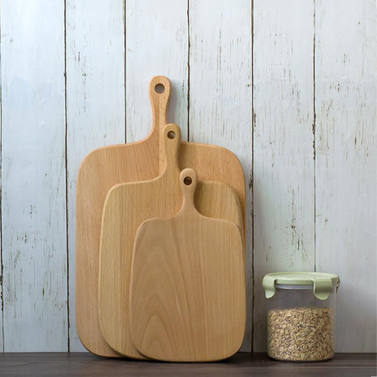 Wholesale Factory wholesale arts high quality eco-friendly natural beech wood cutting board with handle from china suppliers