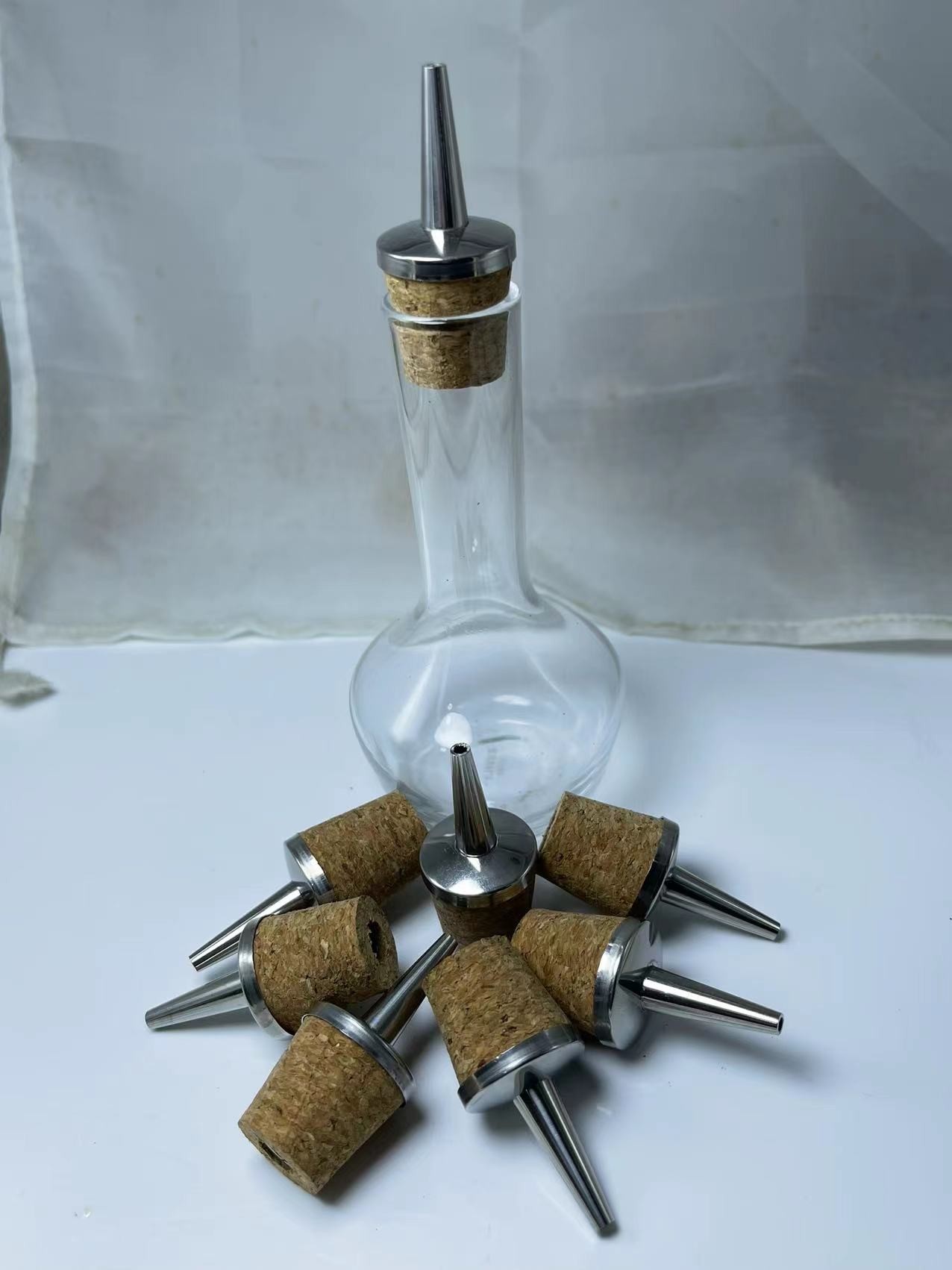 Wholesale Factory Wholesale Stainless Steel Dasher Top with Cork/TPE Stopper for 20mm Ceramic/Glass Bottle from china suppliers