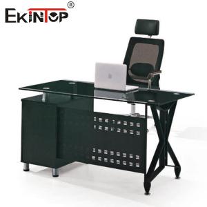Wholesale Metal Frame Tempered Glass Office Desk Morden Office Workstation Fruniture from china suppliers