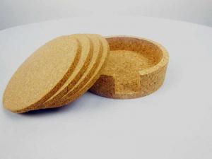 Wholesale HOT SALE 4'' Round Cork Coaster Set of 4 With Holder Cork for Bar or Home Decoration from china suppliers