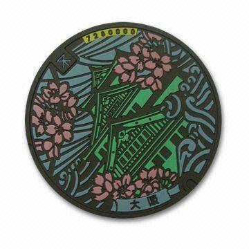 Wholesale Eco-friendly PVC Cup Coasters with Osaka Pattern 2D-effect, Suitable for Promotional Purposes from china suppliers