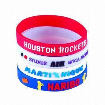 Wholesale Silicone Bracelets, Promotional Silicone Bangles, Customized Logos and Sizes Welcomed from china suppliers