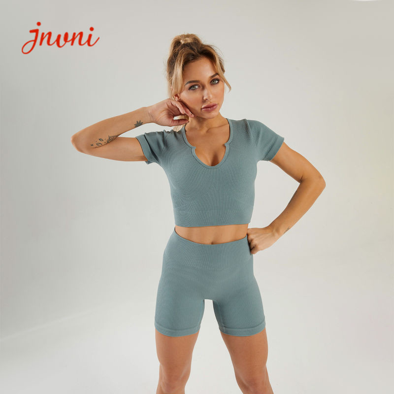 Wholesale Women'S Ribbed Workout Seamless Gym Activewear Sets RPET from china suppliers