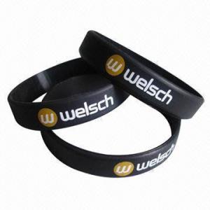 Wholesale Bracelets/Wristbands with 12mm Width and 2mm Thickness, Made of Silicone Material from china suppliers