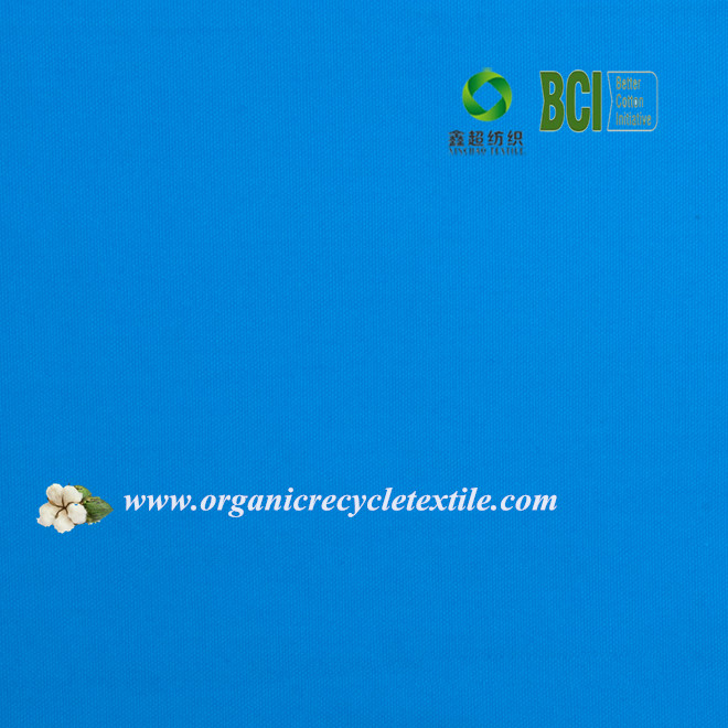 Wholesale 100BCIbetter cotton fabric combed Blue dyed canvas certificate for Apparel cloth from china suppliers
