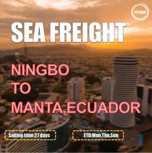 FOB CNF International Ocean Freight Forwarder Ningbo To Manta Ecuador