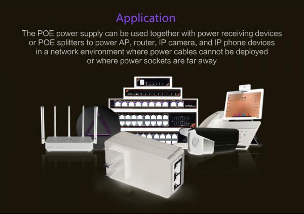 High 48V 24V POE Power Supply For Camera And Splitter Communication