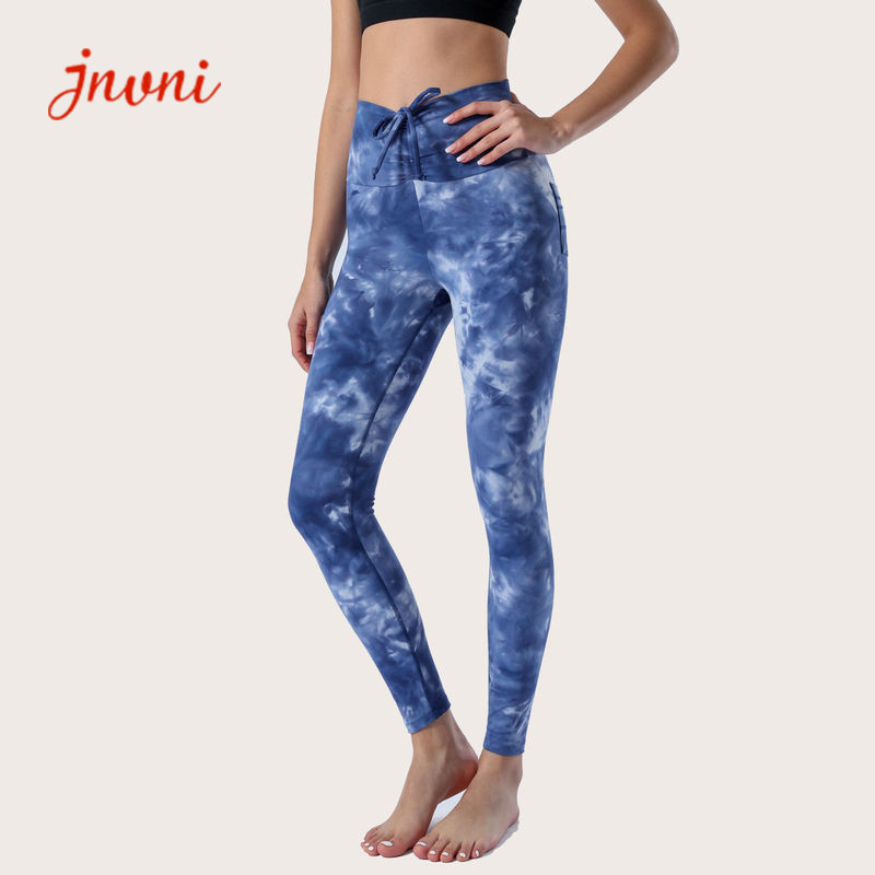 Buy cheap 220gsm Yoga Workout Leggings Naked Skin Tie Dye Gym Tights With Pockets from wholesalers