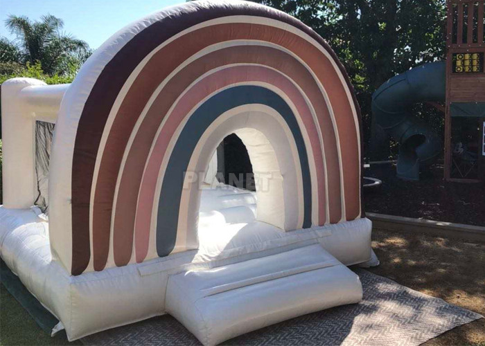 Wholesale Adults Kids PVC Inflatable White Wedding Bouncy Castle Rainbow Bounce House from china suppliers