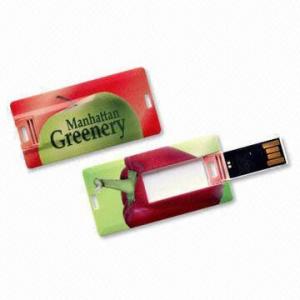 Wholesale Quality Card Printed USB Pen Drives, Up to 64GB Flash Memory with Branded Chips, Shock-resistant from china suppliers