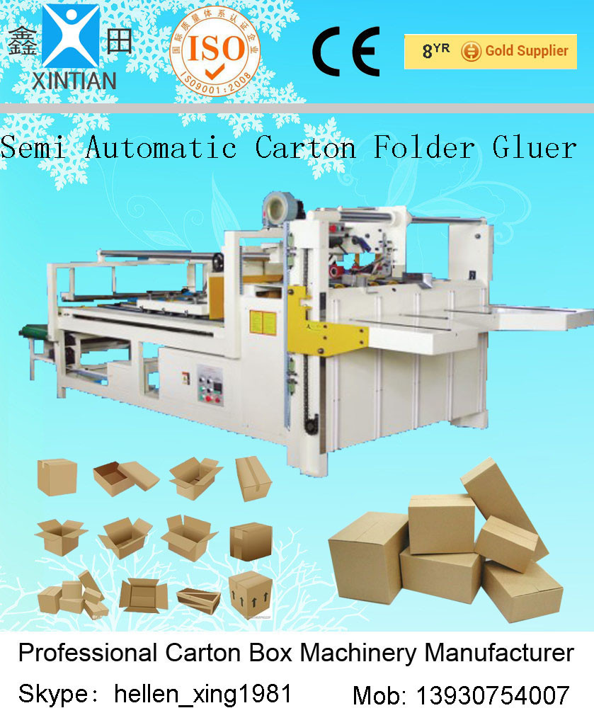 Wholesale Semi - Auto Corrugated Carton Press Pasting Box Machine Simple Structure from china suppliers