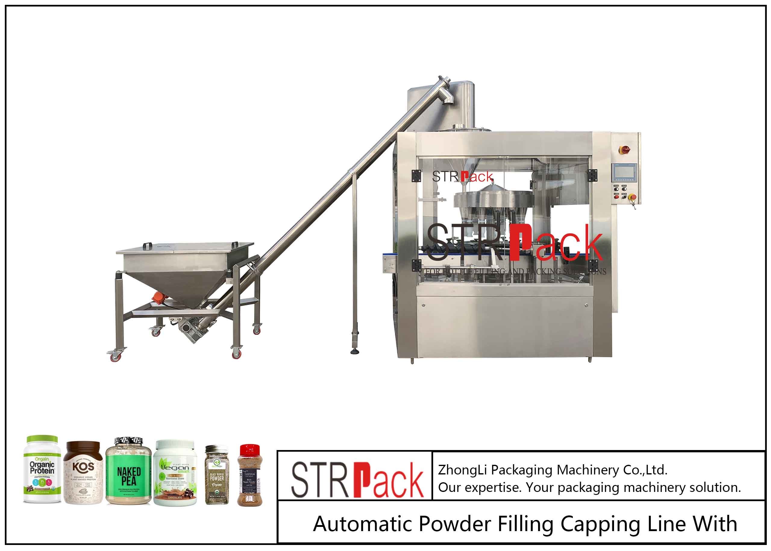 Wholesale Automatic Powder Filling Capping Line With Auger Dosing Filler For Bottles Jars from china suppliers