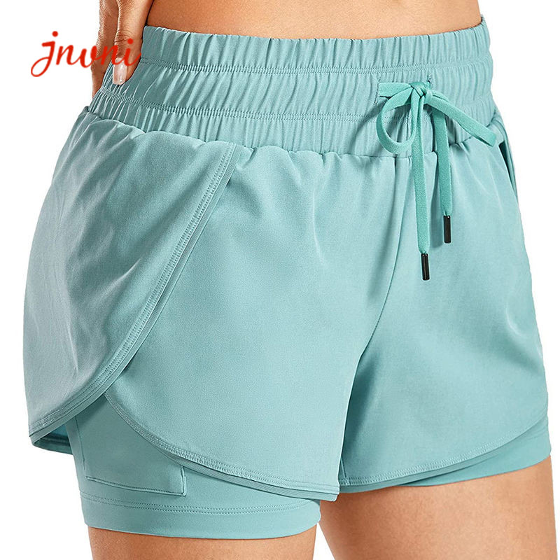 Wholesale 100gsm 2 In 1 Running Shorts Women Women'S Exercise Shorts Double Layer from china suppliers