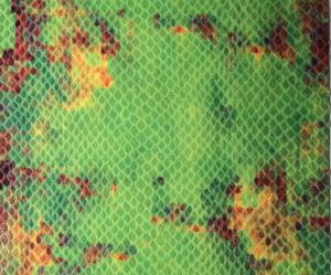 Polyvinyl  Chloride Green Snakeskin Print Fabric Leather With Natural Pattern