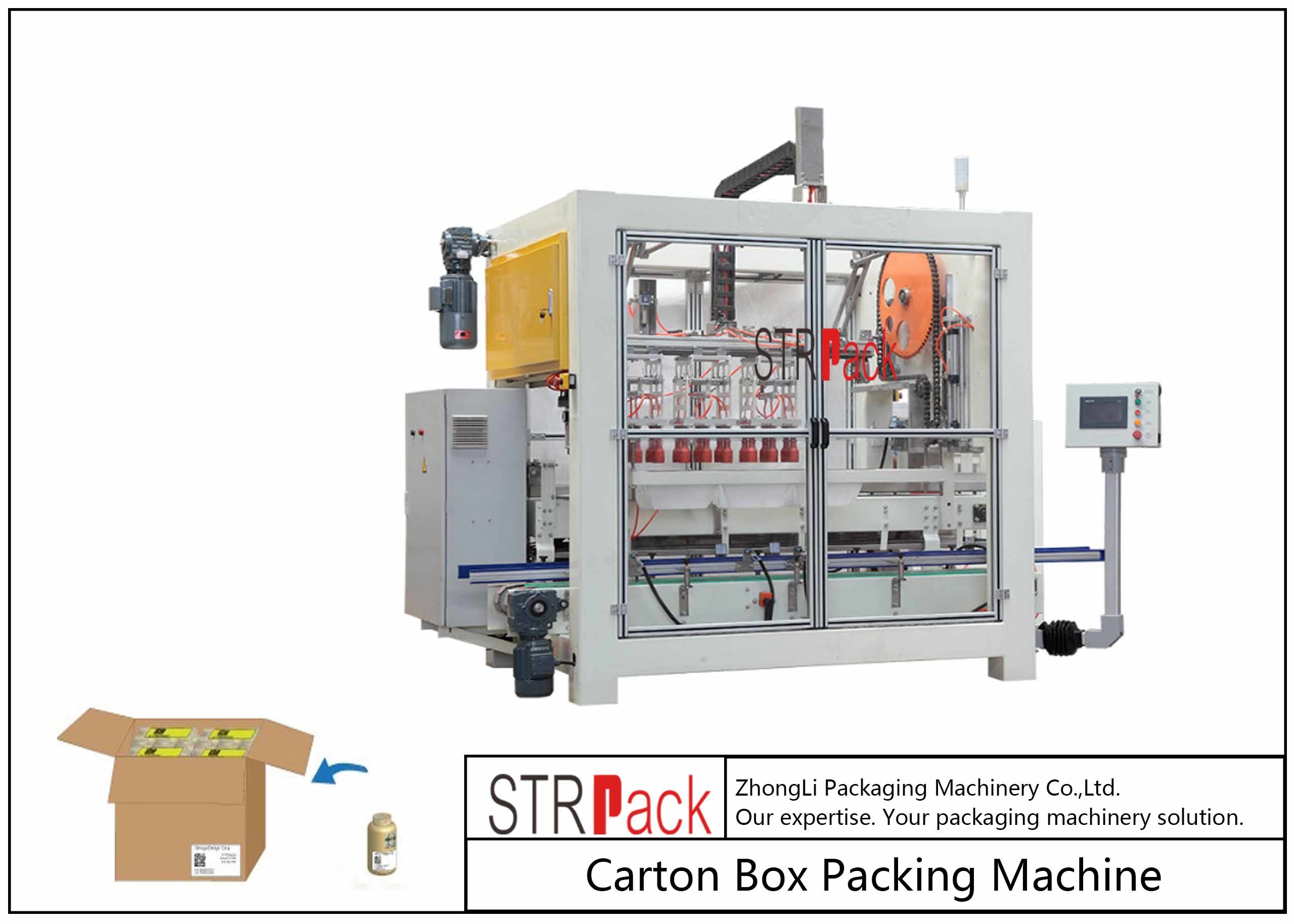 Wholesale High Speed Bottle Carton Packing Machine Servo Control For Bottle Filling Line from china suppliers