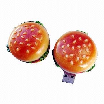 Wholesale Hamburger Food PVC Simulation Promotional USB Flash Drives with 2 to 64GB Flash Memory, Auto-run  from china suppliers