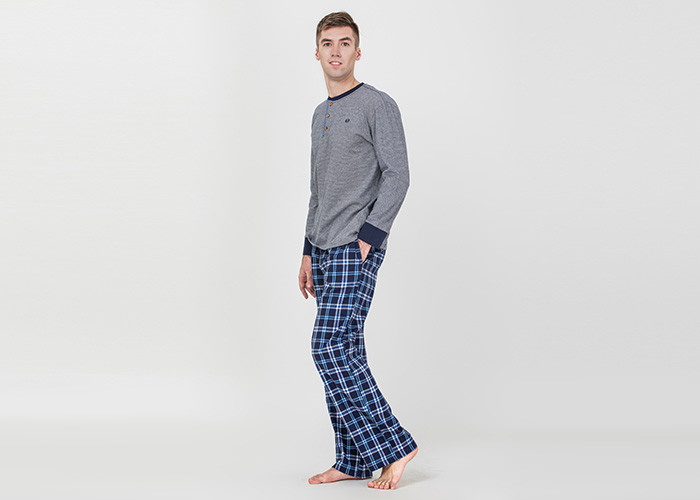 Wholesale Plus Size Mens Luxury Sleepwear Spring Pajamas Functional Placket With One Button from china suppliers