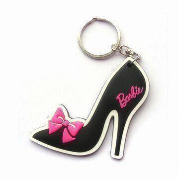Wholesale Eco-friendly Soft PVC Fancy Keychain with Embossed 3-D Level High Heel Shoe Design from china suppliers