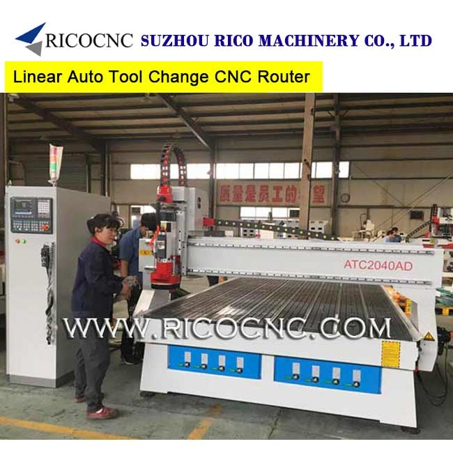 Wholesale 3 Axis Linear Auto Tool Change CNC Router with Italy HSD 9.0KW Spindle ATC2040AD from china suppliers
