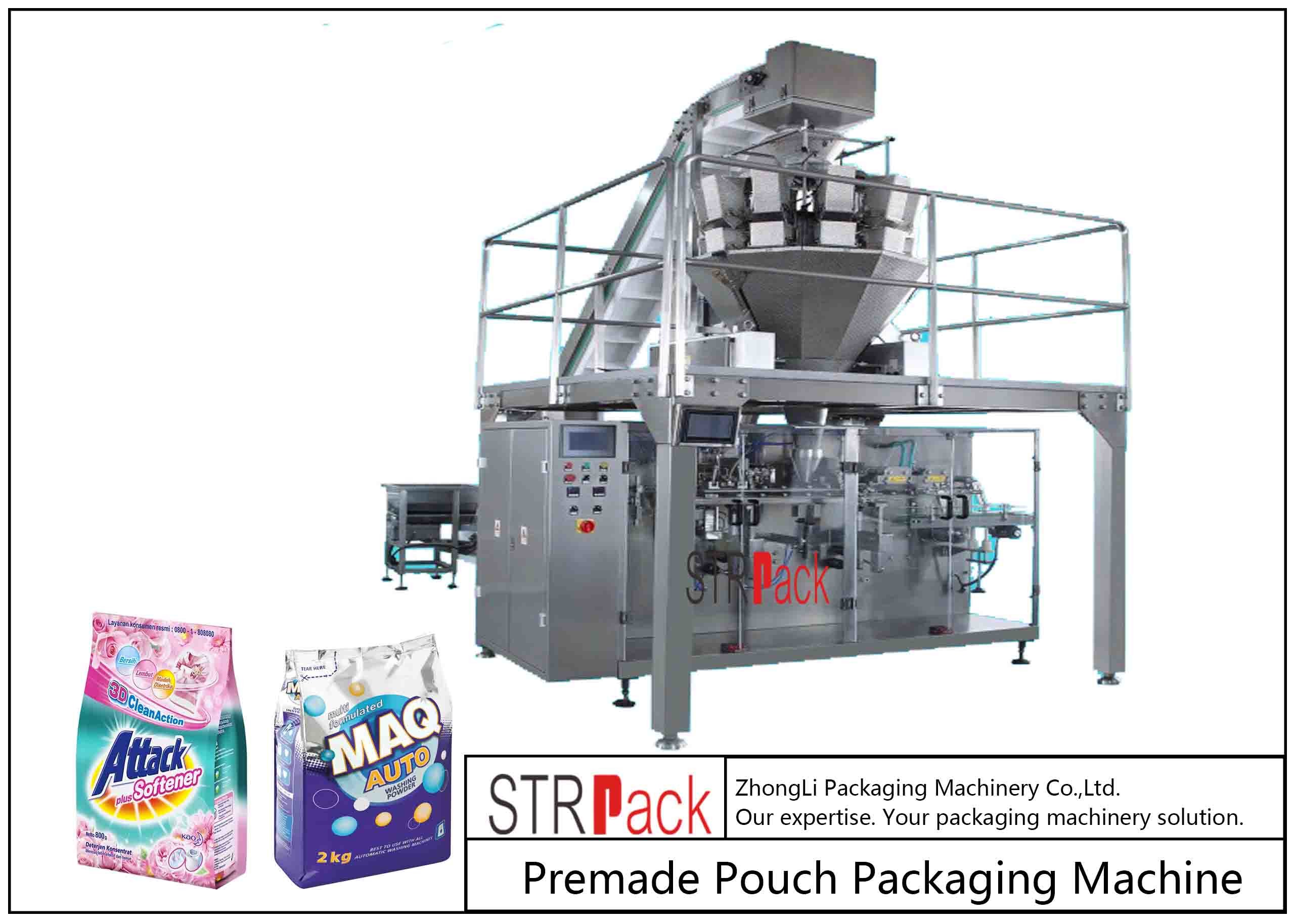 Wholesale Powder / Granules Premade Pouch Packaging Machine High Efficiency With Linear Weigher from china suppliers