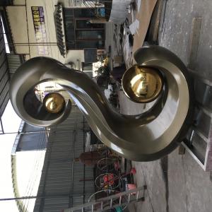 Wholesale S Type Stainless Steel Sculpture Abstract Bronzed Contemporary Outdoor Logo Sculpture from china suppliers