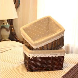Wholesale Gift crafts desktop square wicker box storage basket from china suppliers