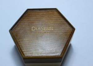 Wholesale Dark Solid Wood Standing Jewelry Box , Gift Wood Hexagon Shaped Box from china suppliers